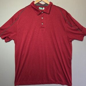 Ben Hogan Performance Polo Shirt Mens XL Red Gray Trim Golf Short Sleeve Stretch